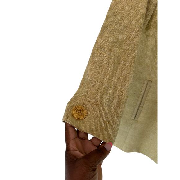 Worth‎ Gold Old Money Luxury Rich Girl Academia Preppy Dainty Silk Blazer Size 2 - Picture 7 of 14